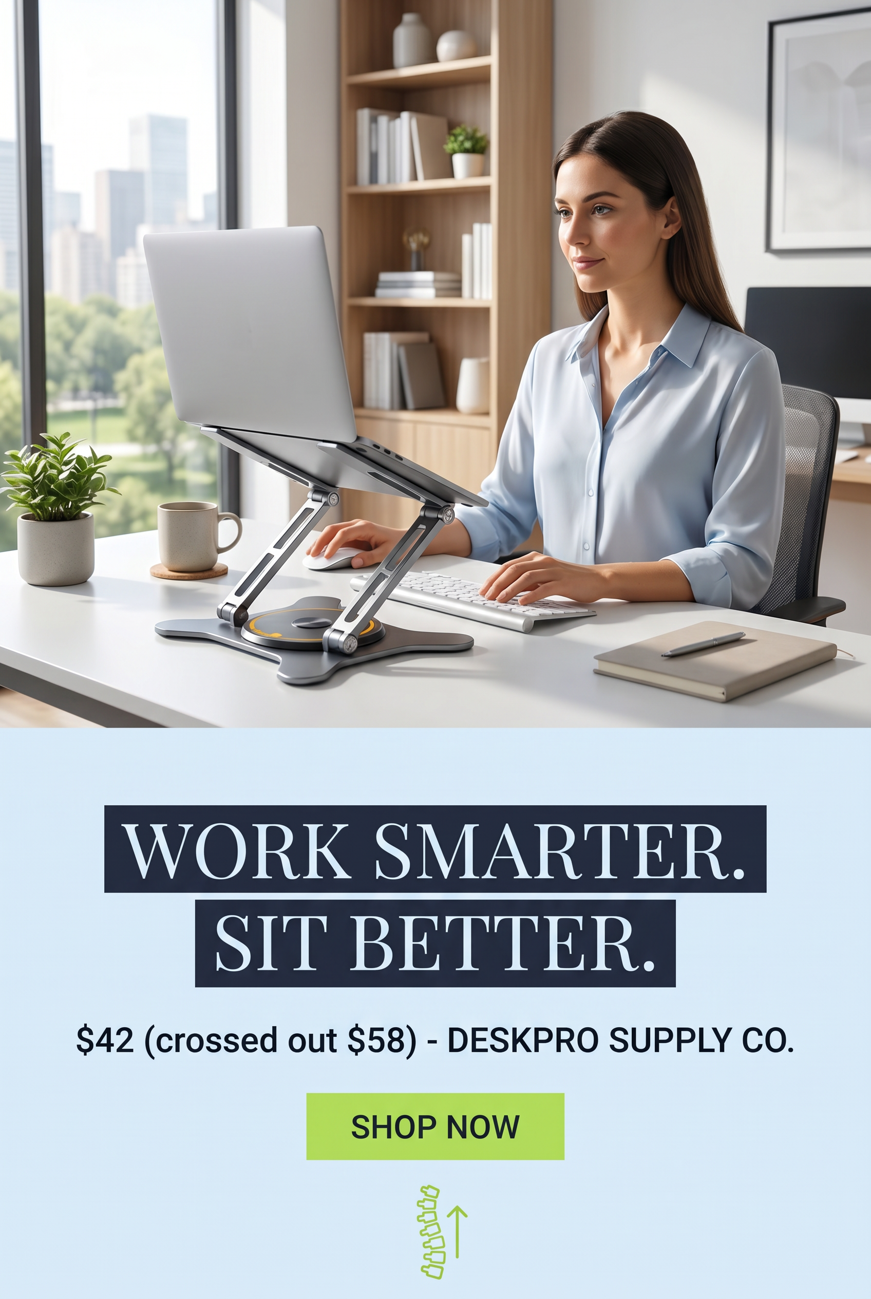 Ergonomic Laptop Stand — Adjustable Aluminum