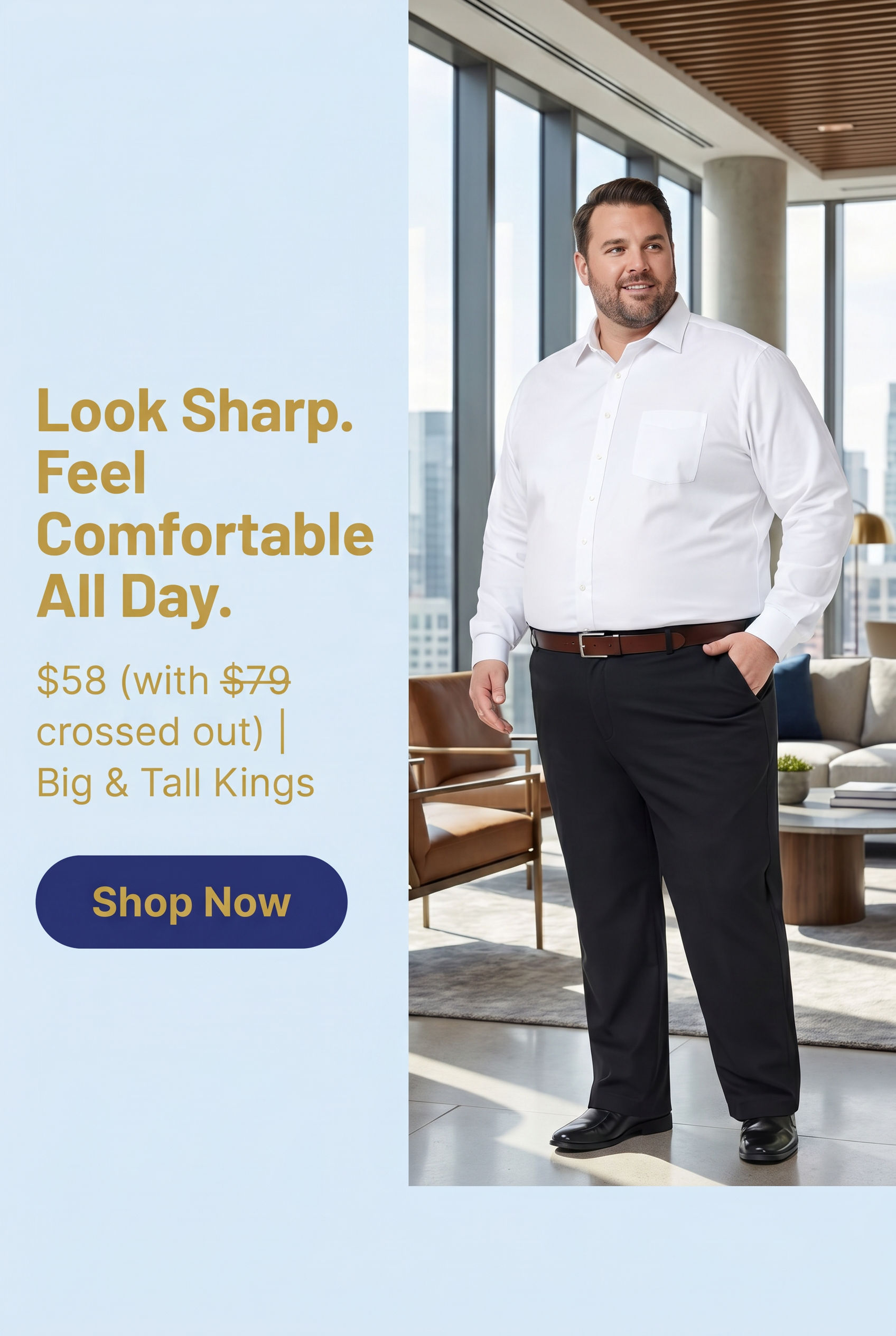 All-Day Comfort Stretch Chinos — Big & Tall