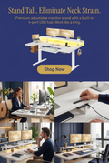 Adjustable Monitor Stand with USB Hub
