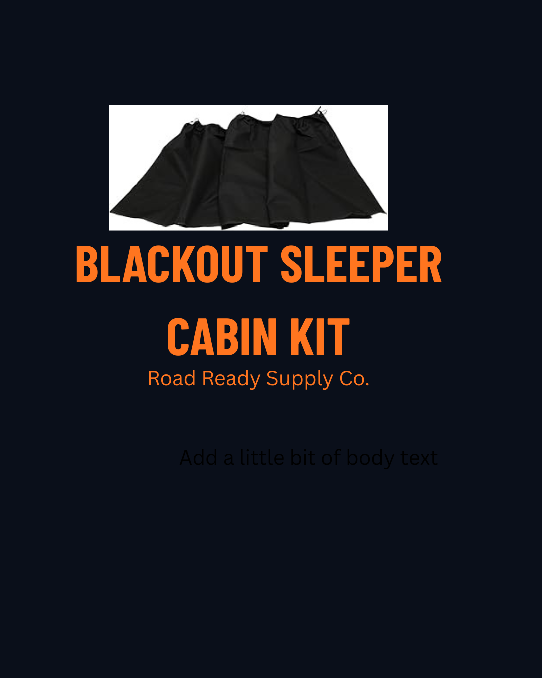 BlackOut Sleeper Cabin Kit
